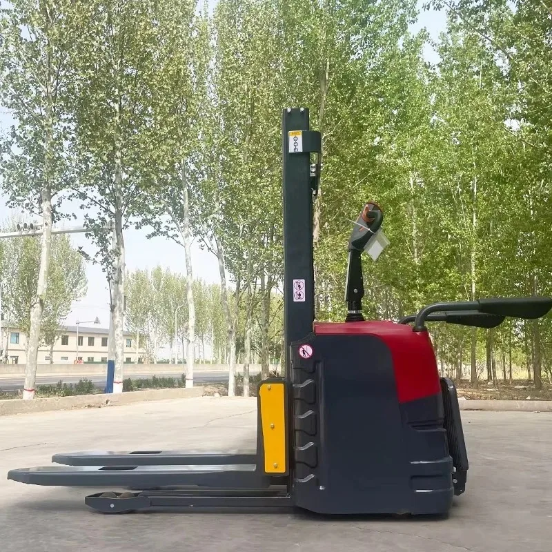 Electric Pallet Stacker Power Self Loading Stacker Forklift Reach 1.5ton 2ton Walkie Stacker