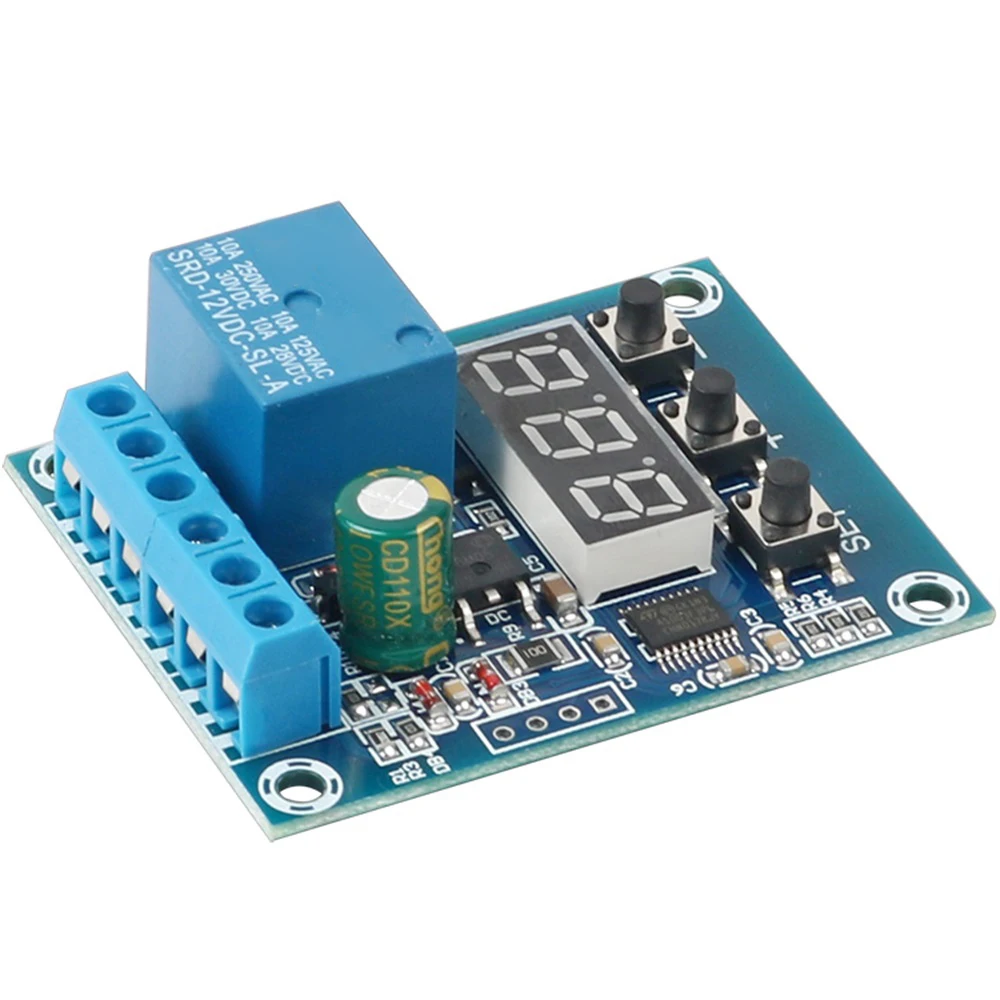 DC 9V 12V 24V modulo relè di controllo della tensione digitale relè interruttore modulo scheda di controllo LED voltmetro Monitor di scarica di