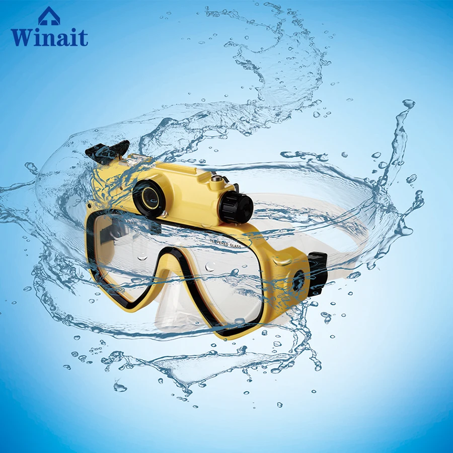 HD720P Scuba Digital Video Diving Mask With Rechargeable Lithium Battery