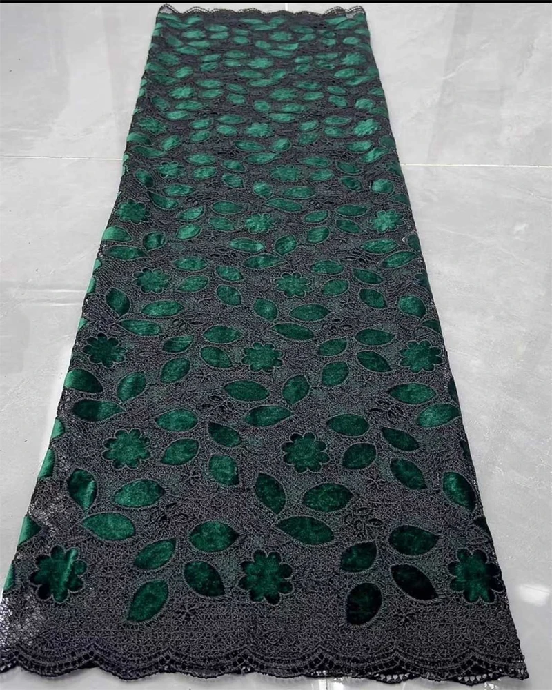 Tela de encaje guipur de terciopelo de primera calidad, bordado calado de alta calidad, tela preciosa exclusiva súper exuberante para proyectos de moda