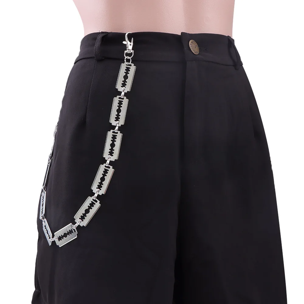 Trendiger, individueller, minimalistischer Metallklingen-Gürtel für Punk-Streetwear und Denim-Accessoires. – Detail 3