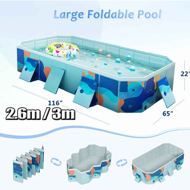 

Inflatable Swimming Pool, Installation-free, Open And Ready-to-use Swimming Pool, Thickened Household Large Bath Pool, Paddling