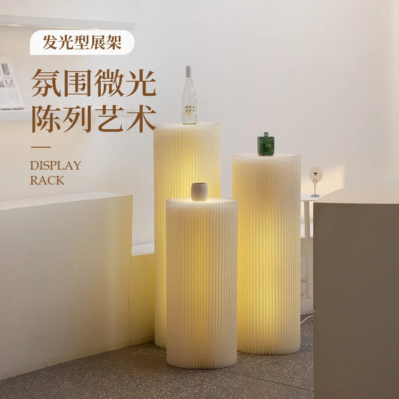 Cylinder Display Cabinet Shelf Figure Lighting Display Shelf Cabinet Ornament Commercial Display Visualizer