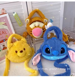 Disney Lilo & Stitch peluche Kawaii Tigger Winnie The Pooh Anime peluche bambini Cartoon Plushie Soft Girls peluche Bag