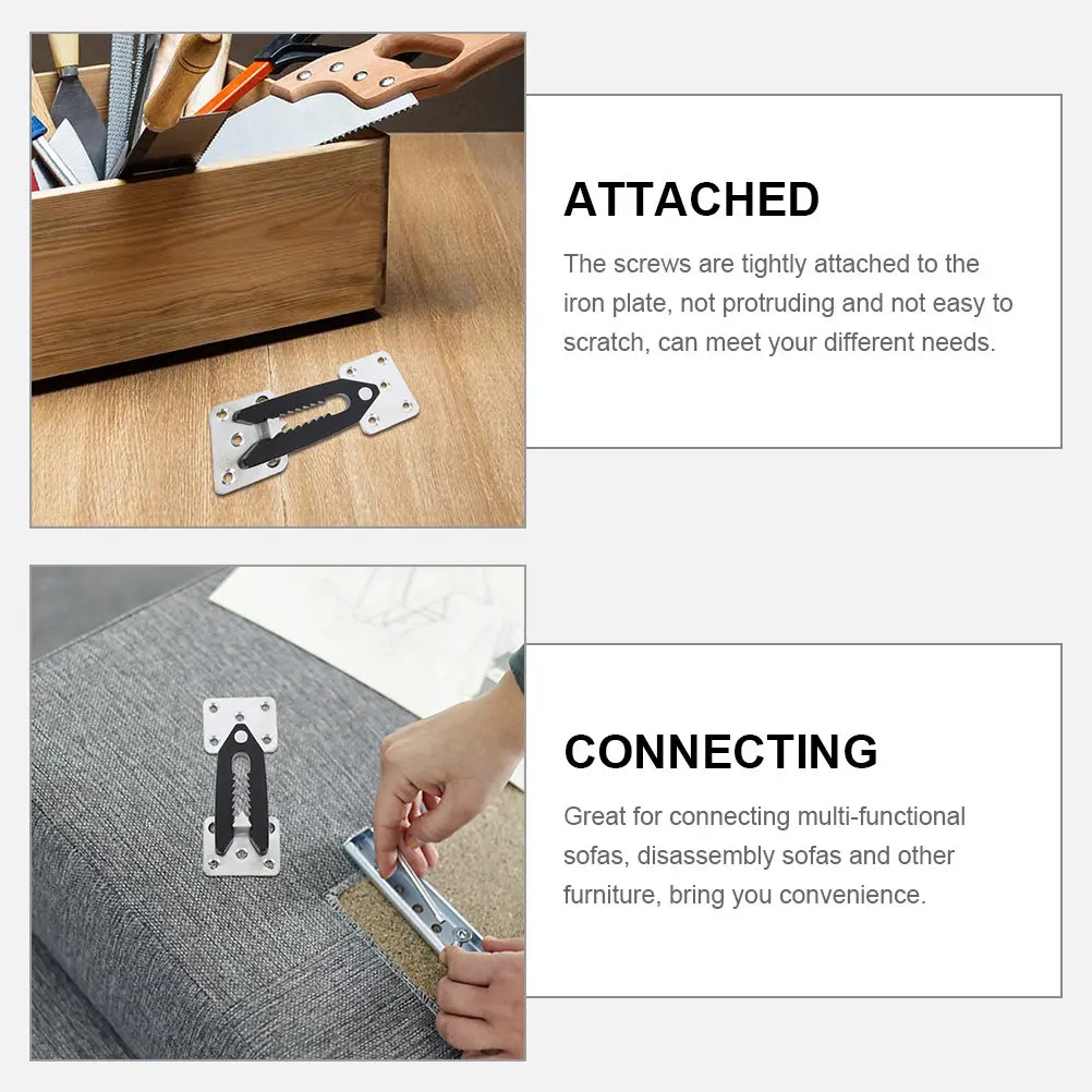 

2Pcs Sectional Couch Connector Steel Plastic Joint Snap Sofa Replacement Parts Furniture Connectors for Multi-Functional Sofas
