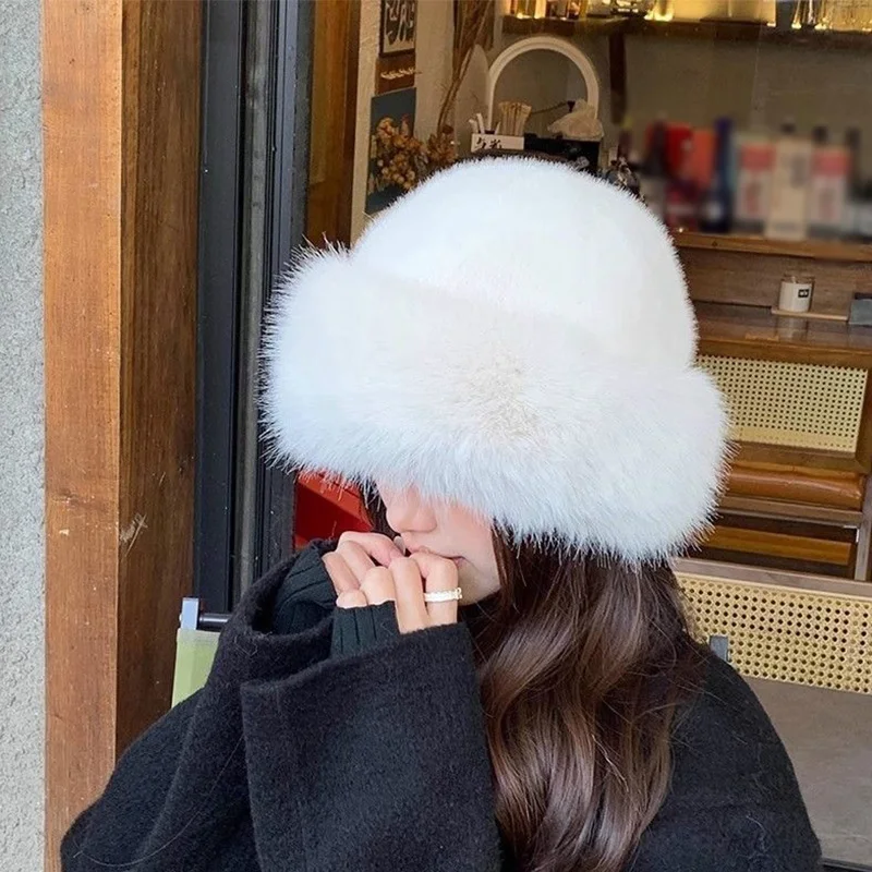 رشاقته أفخم الدافئة الفراء قبعة للنساء رقيق قبعة الشتاء الدافئة سميكة قبعة قبعات المنغولية للطقس البارد الثلوج قبعات