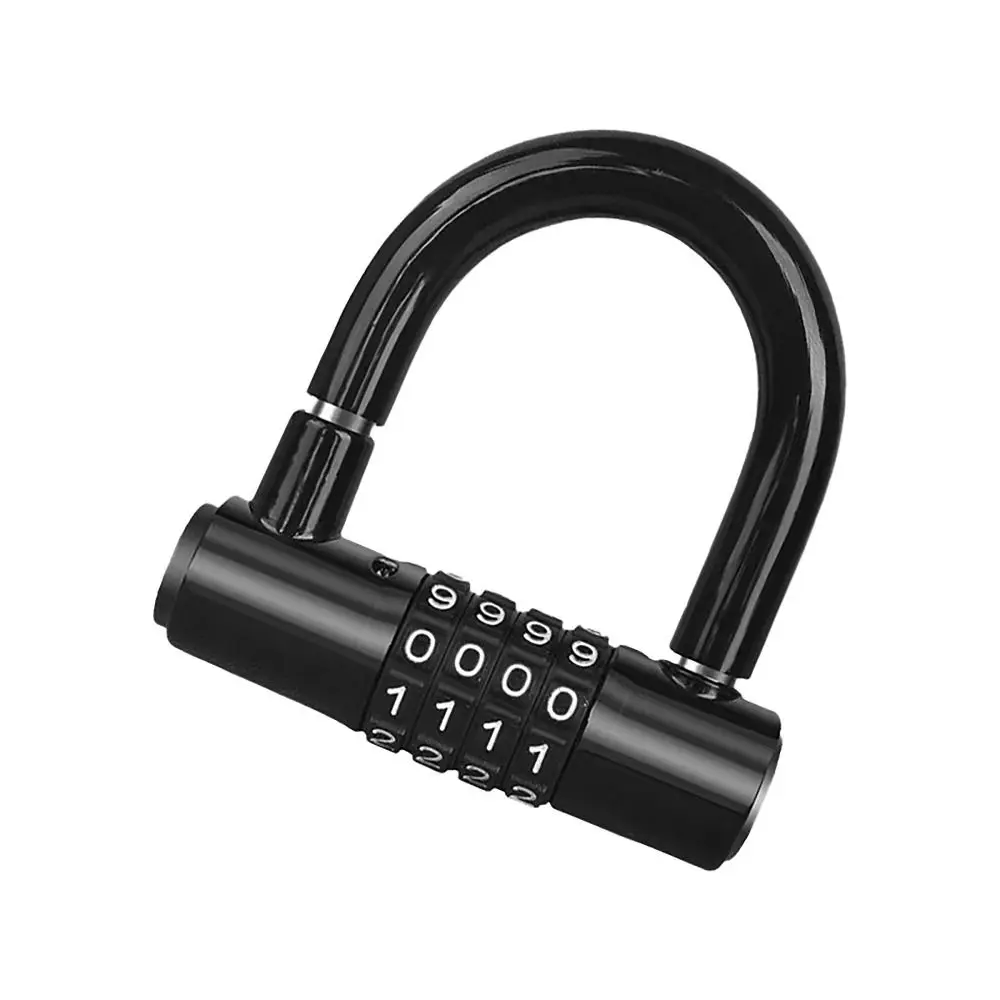 Convenient 4 Digit Code Bicycle Security Lock U Shape Anti Theft Motorcycle Ring Lock Bicycle Lock for Outdoor Riding