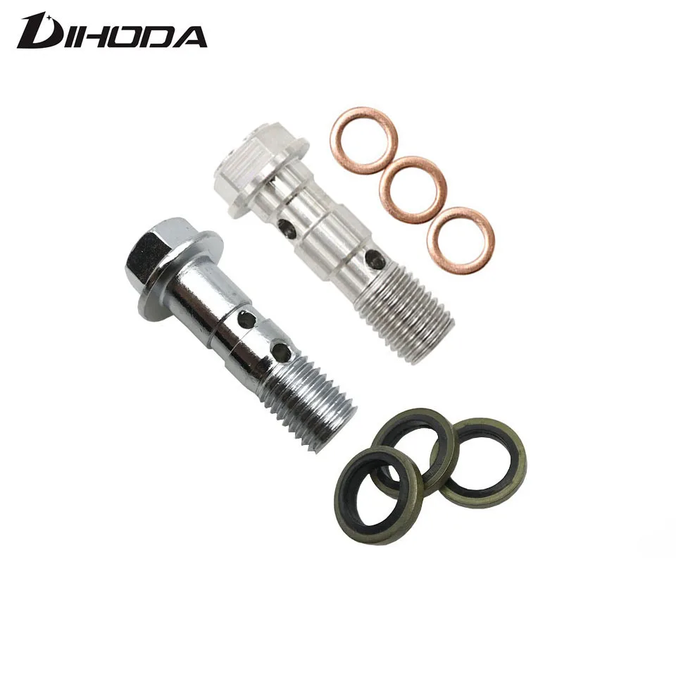 Motorcycle Double hole Brake Banjo Bolt M10x1.25 Oil Drain Screw/Hollow Screw For hydraulic brake hose caliper Adaptor