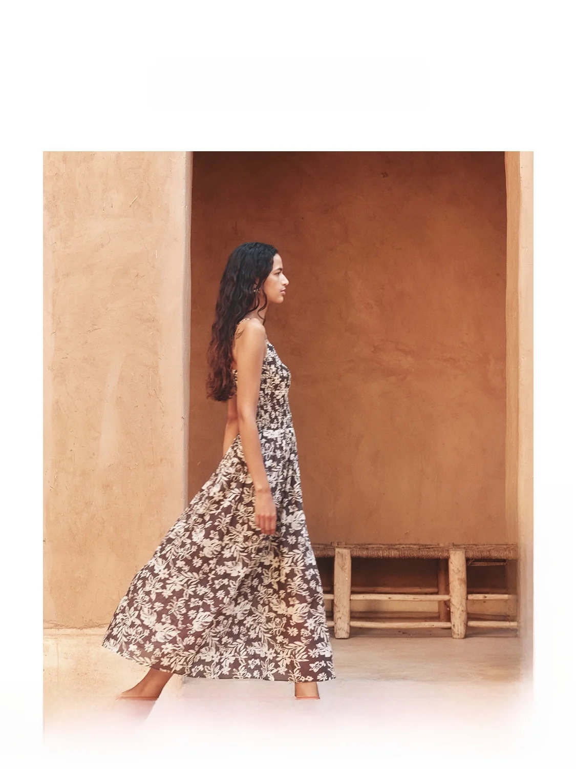 

ZhiZhi Summer Elegant Printed Silk Cotton Blend Women's Sundress Sweat Absorbent Skin-friendly Strapless A-Line Gown