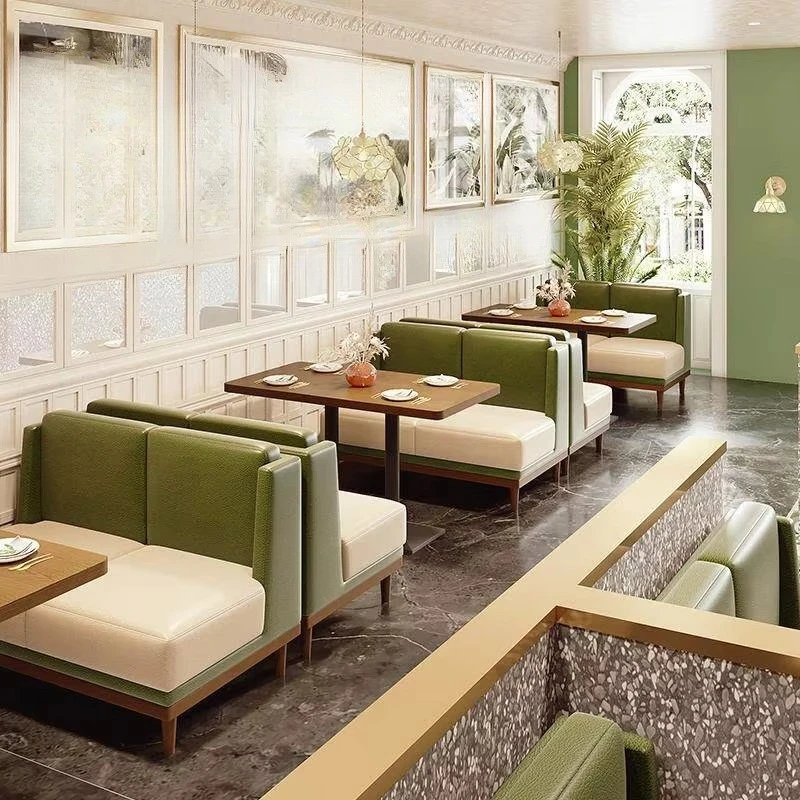 Restaurant Sofa Western Restaurant Cafe Deck Milk Tea Dessert Shop Commercial Reception Restaurant Seating Customization
