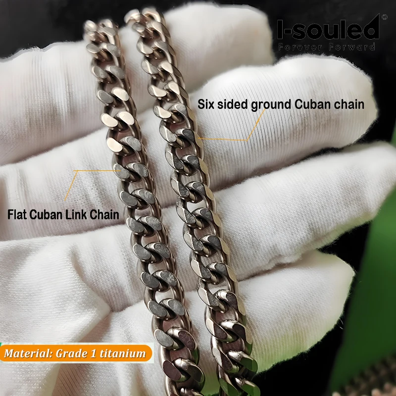 7mm Pure Titanium Necklace Stone Washed Hypoallergenic Nickel Free Gift for Sensitive Skin