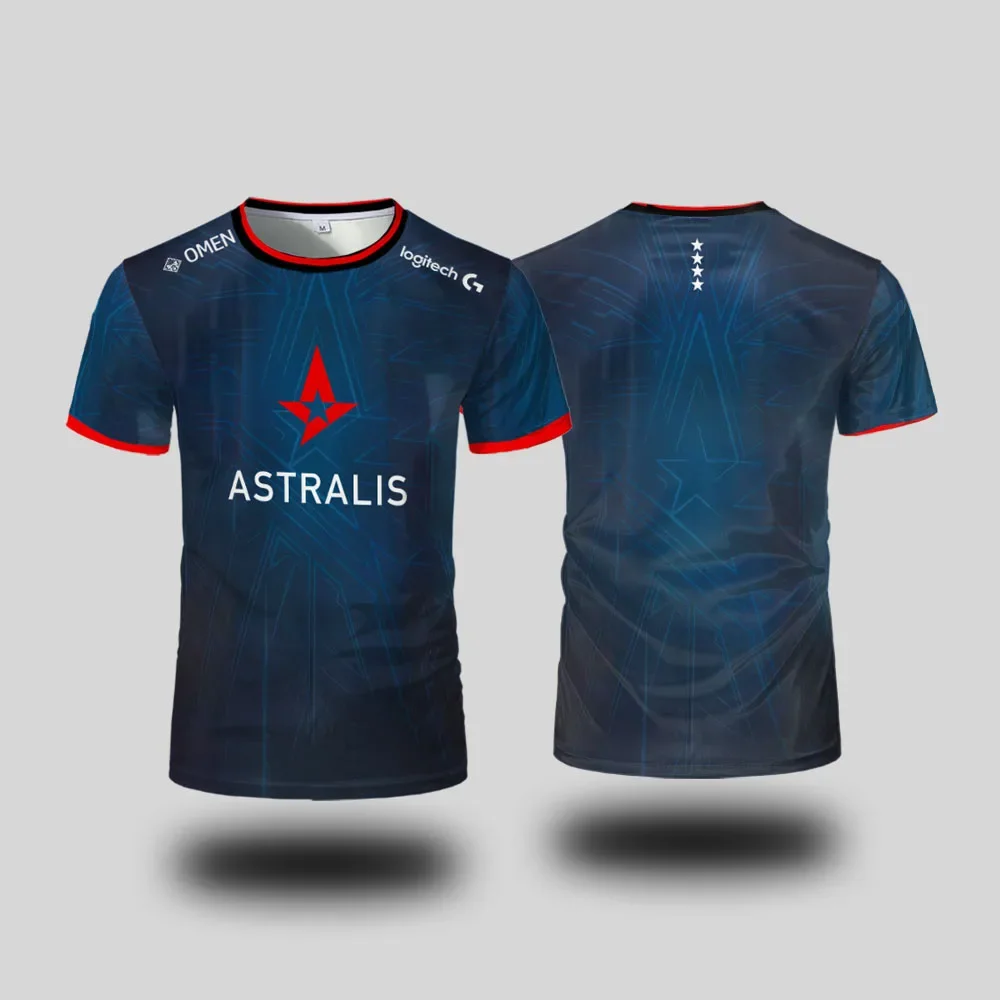 Astalis Esports نادي موحد جيرسي CS2 المهنية الدوري لاعب التدريب القمم تي شيرت رجالي مخصص الرياضة س الرقبة قصيرة الأكمام