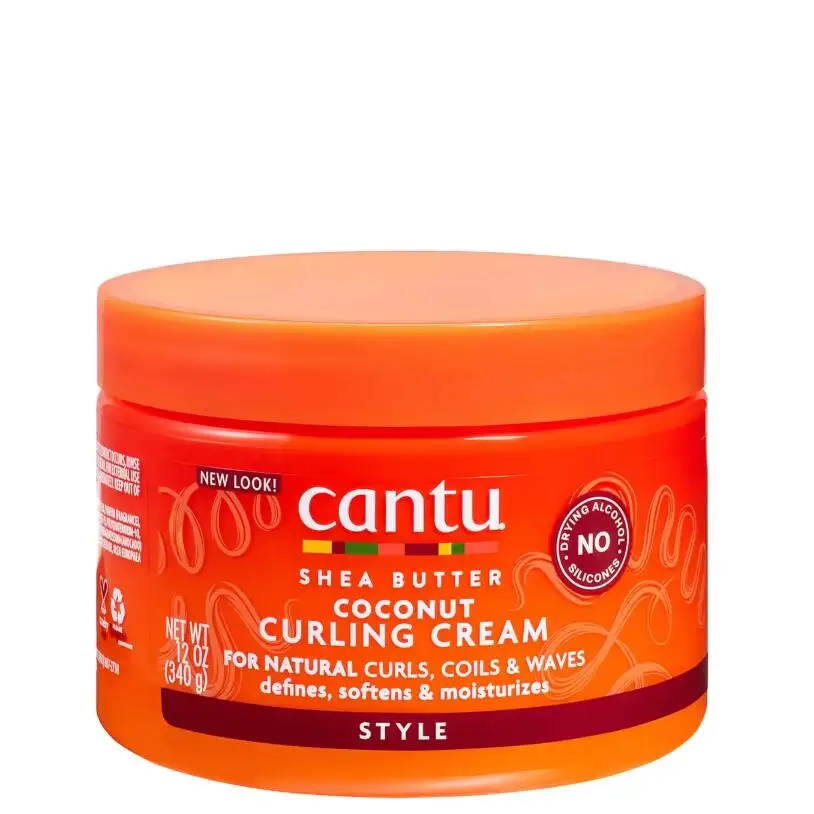 Original New Look Cantu Shea Butter Natural Hair Coconut Curling Cream 12OZ 340g Defines Moisturizes Help Stergthen Strands