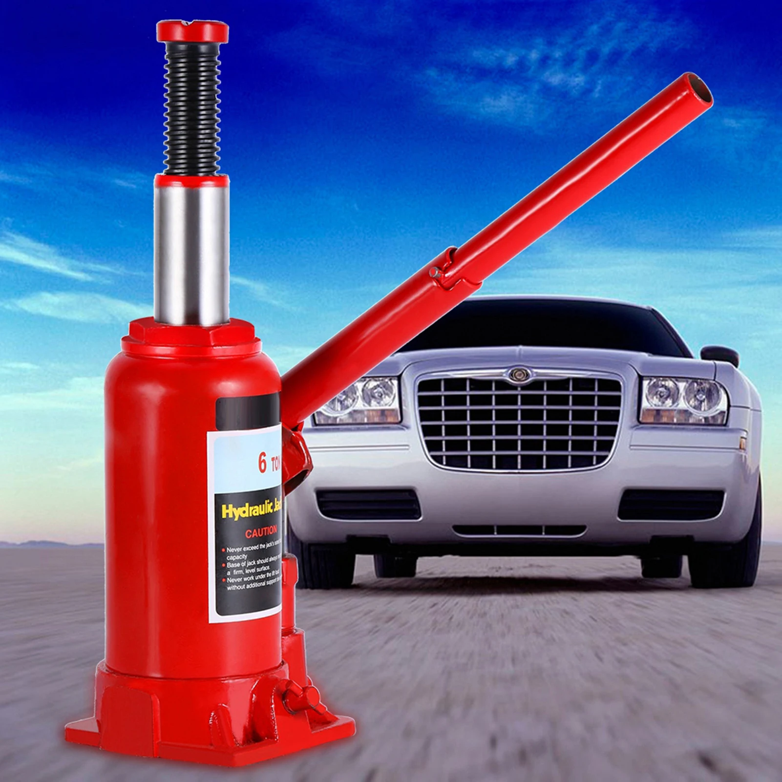 6T Heavy Duty Hydraulic Bottle Jack Lifting Car Van Caravan Vehicle Automotive Lift