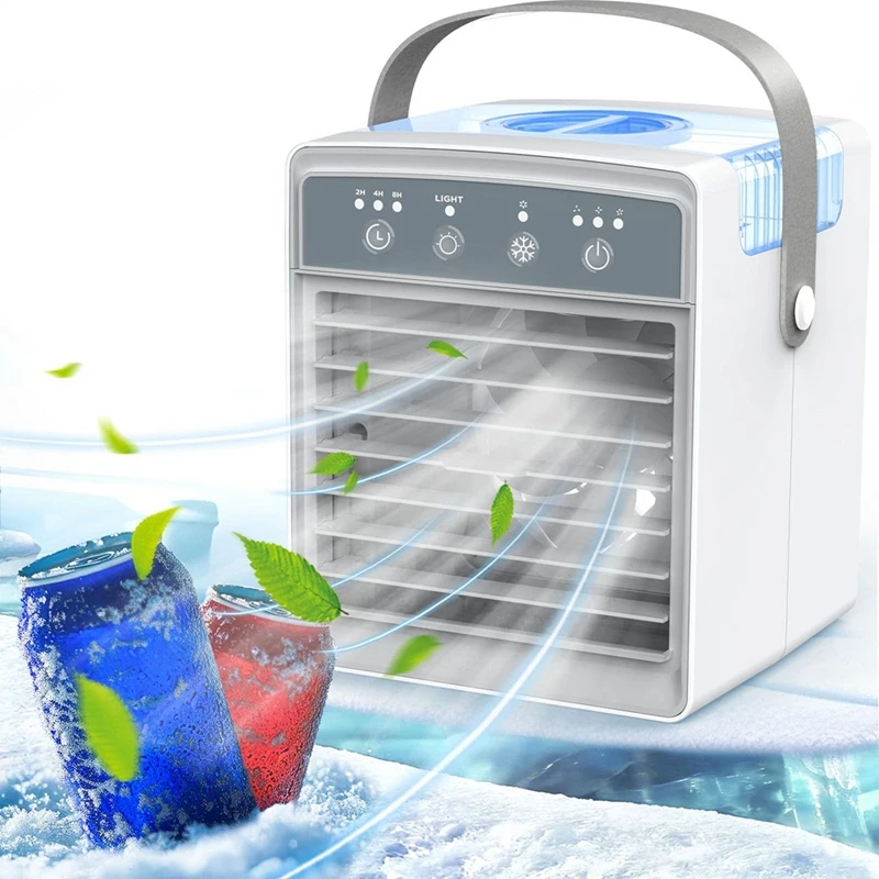 

Compact USB Portable Air Conditioner, Evaporative Mini Cooling System With Mist For Rooms And Vehicles