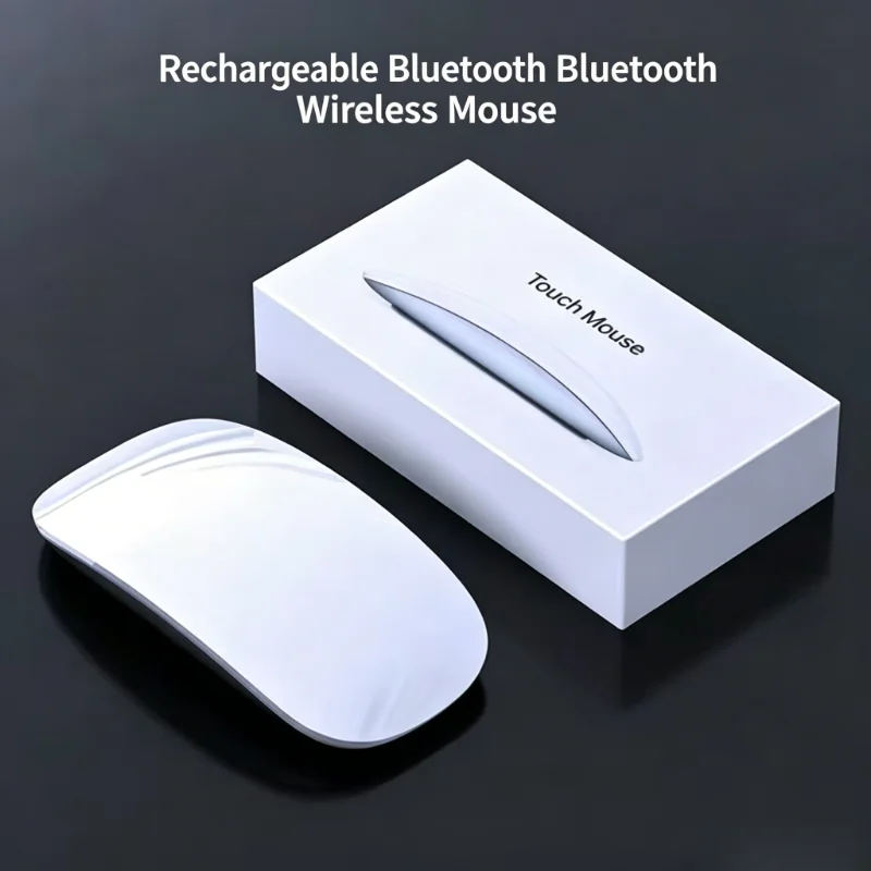 Silent Rechargeable Bluetooth Wireless Mouse, Slim Ergonomic Magic‑Style Mouse for Apple MacBook iPad Mac PC Laptop