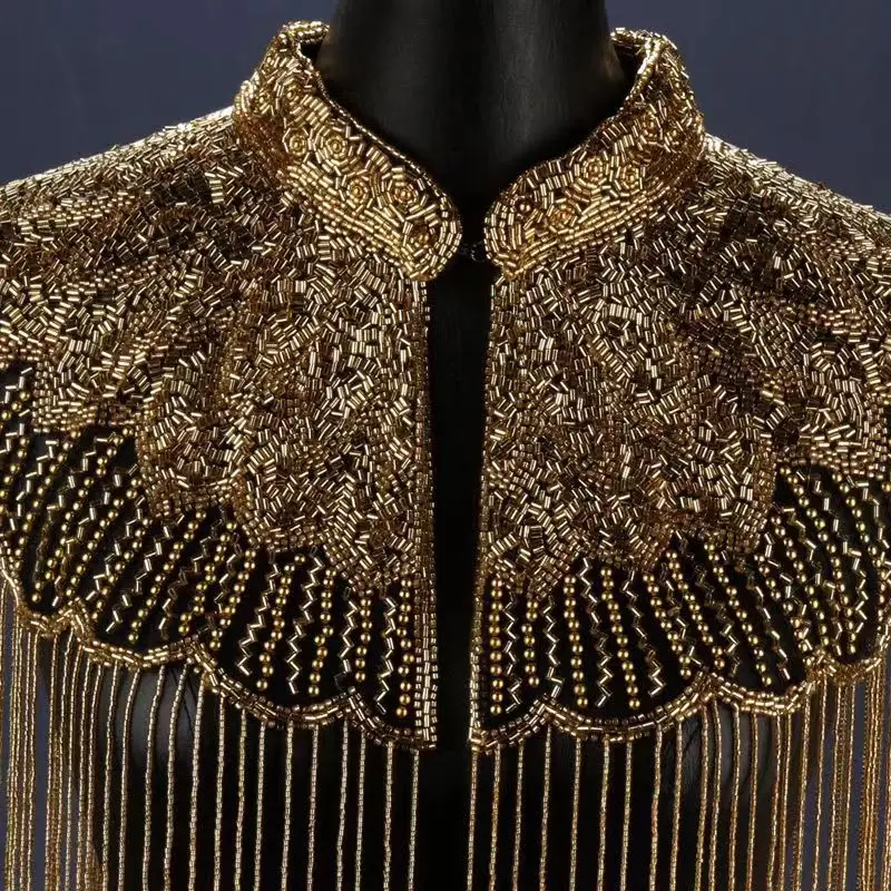 Fringed Shawl Handmade Beaded Full Embroidered Retro Cloud Shoulder Sari