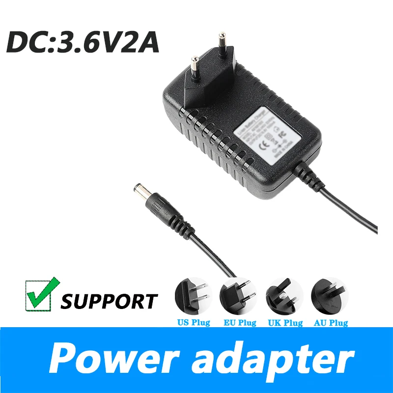 

220V to DC 3.6V 2A Power Cord Adapter 3.6V 2000mA Massager Battery Charger Transformer UK Plug AU Plug Adapter 3.5*1.35mm