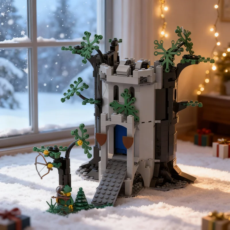 

524pcs MOC River Fortress Castle Forestmen Model Building Blocks Architecture Idea Christmas Gifts Education DIY Toy Brick Kids