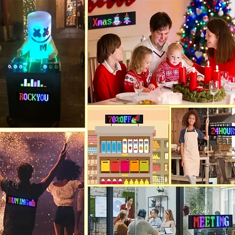 [Programmable LED Screen] 2pcs Programmable LED Screen Devil Eyes Light Application Control and Remote Control Suitable for Stor