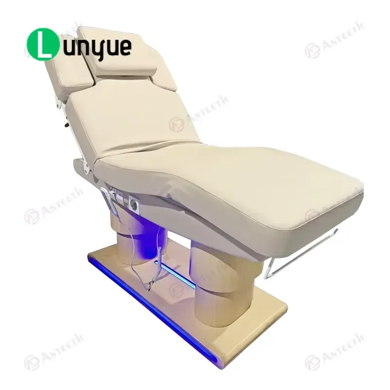 Wooden Base Electric Heated Massage Bed Table for Spa Facial Beauty Eyelash Full Body Treatment Furniture Comfortable Design