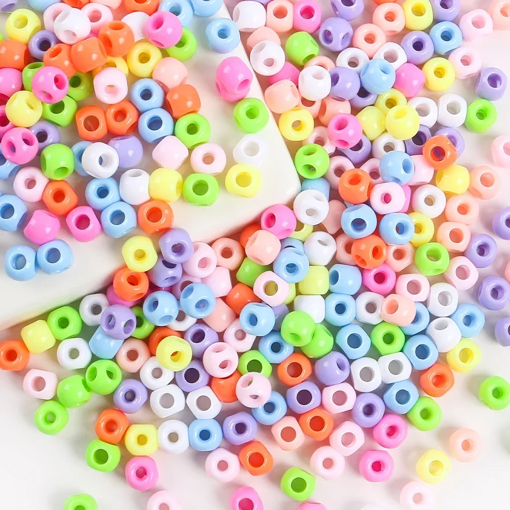 30pcs Acrylic Solid Colored Small Four-way Hole Round Beads Loose Beads DIY Making Couple Bracelets Necklaces Earrings