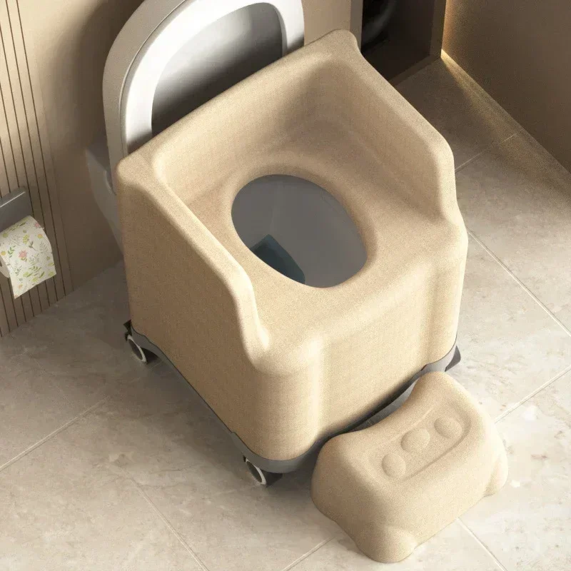 Elderly Toilet Chair,Squat Toilets Chang To Seated Toilets,Dual-purpose Commode Toilet Bath Chairs Transfer Chair for Disability