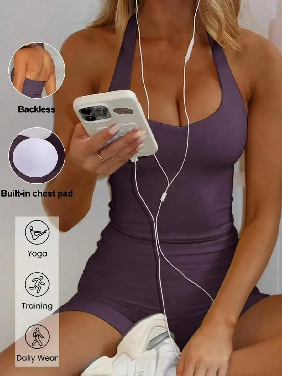 GAOVOT Women's 2 Pieces Summer Casual Sexy Camisole Top And High Waist Tight Shorts Set, Suitable For Running, Workout, Yoga,