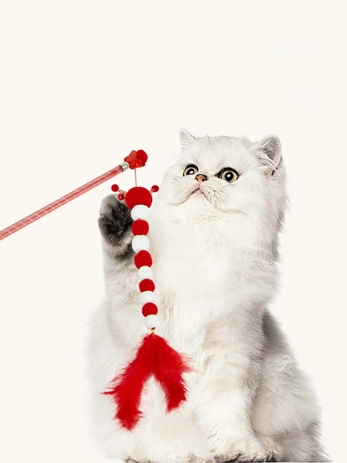 1st-Schaalbare Rups, Nepveren, Kat Teaser Stick, Willekeurige Kleur