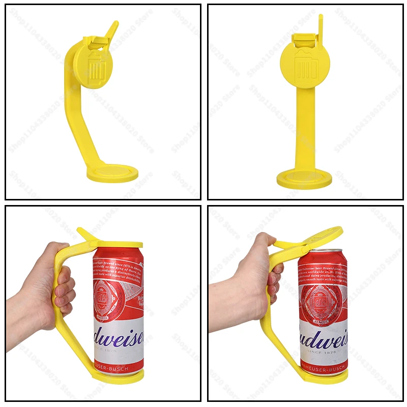 Printed Flip Lid Can Holder Universal Fit Plastic Beer Soda Grip Leak Proof  Beach Pool Outdoor Sports Travel Drink Cooler Gift view 5
