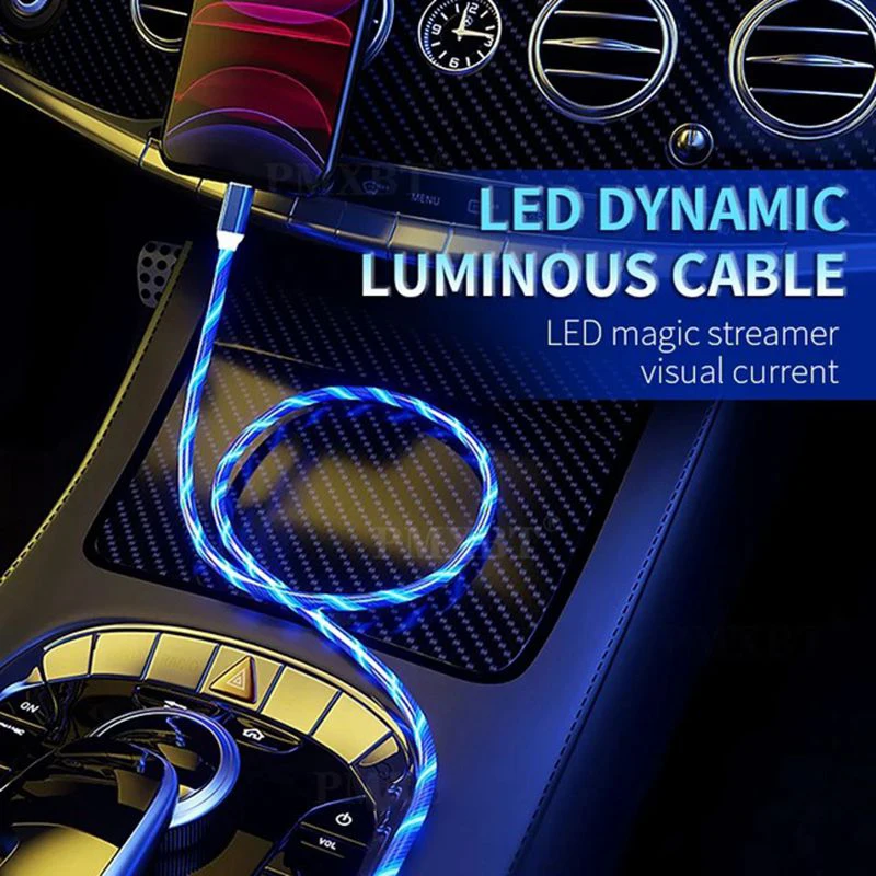 3A LED 빛 빛나는 빠른 충전 데이터 케이블 삼성 화웨이 휴대 전화 빠른 코드에 대 한 USB 유형 C 마이크로 충전기 와이어