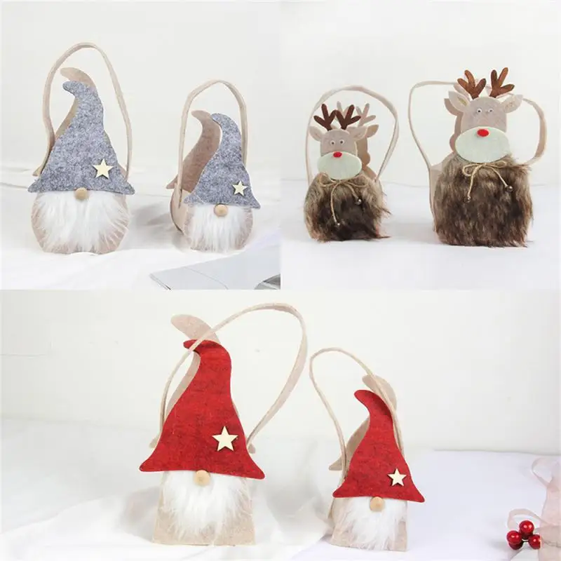 2/3SETS Christmas Candy Basket Christmas Decoration Gift Ideas Festive Party Supplies Felt Gift Bag Christmas Packaging