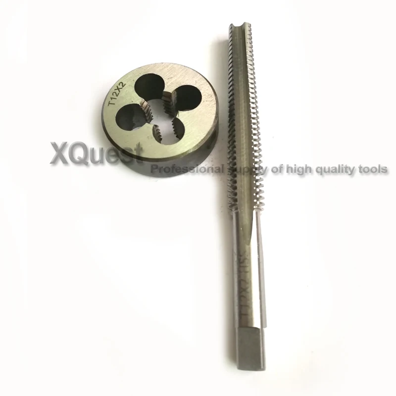 2PCS Metric Right Trapezoidal thread taps and Die set Tr12 TR12X2 TR12X3 T Left hand TR screw tap Round dies T12 T12X2 T12X3