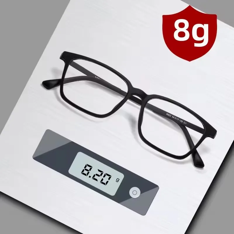 Fashion Eyewear Retro Square Titanium TR90 Large Size Eyeglasses Frame Men Women Anti Blue Light Anti Radiation Glasses 9822