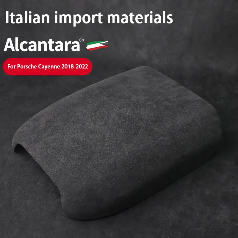 

Alcantara Suede Car Armrest Box Cover Interior Center Console Protective Pad For Porsche Cayenne 2018 2019 2020 2021 2022