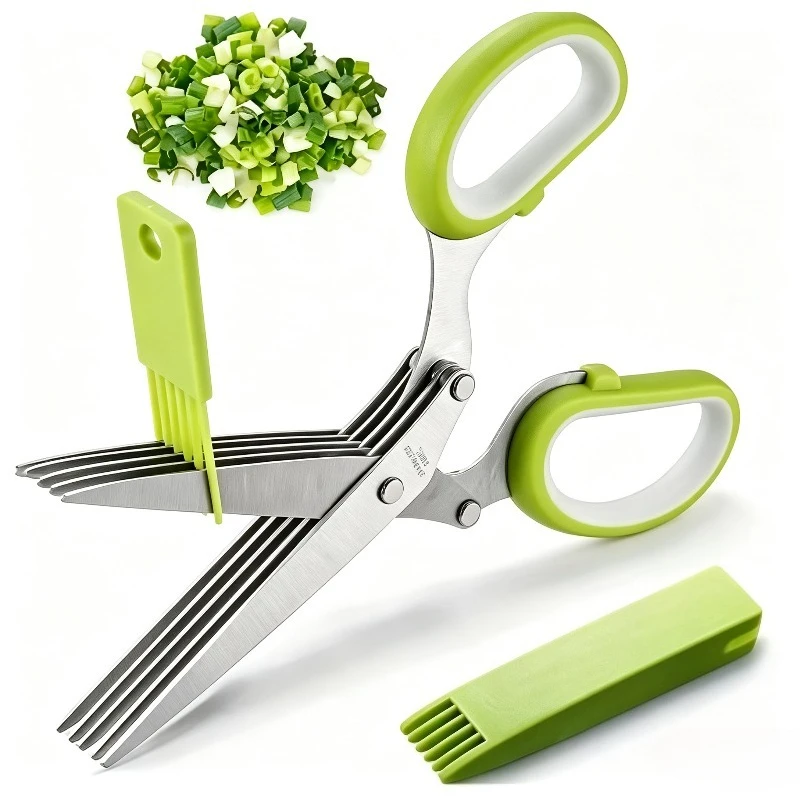 Five Layer Stainless Steel Scallion Scissors, Multifunctional Multi-Layer Seaweed, Vegetable, Kitchen Scissors