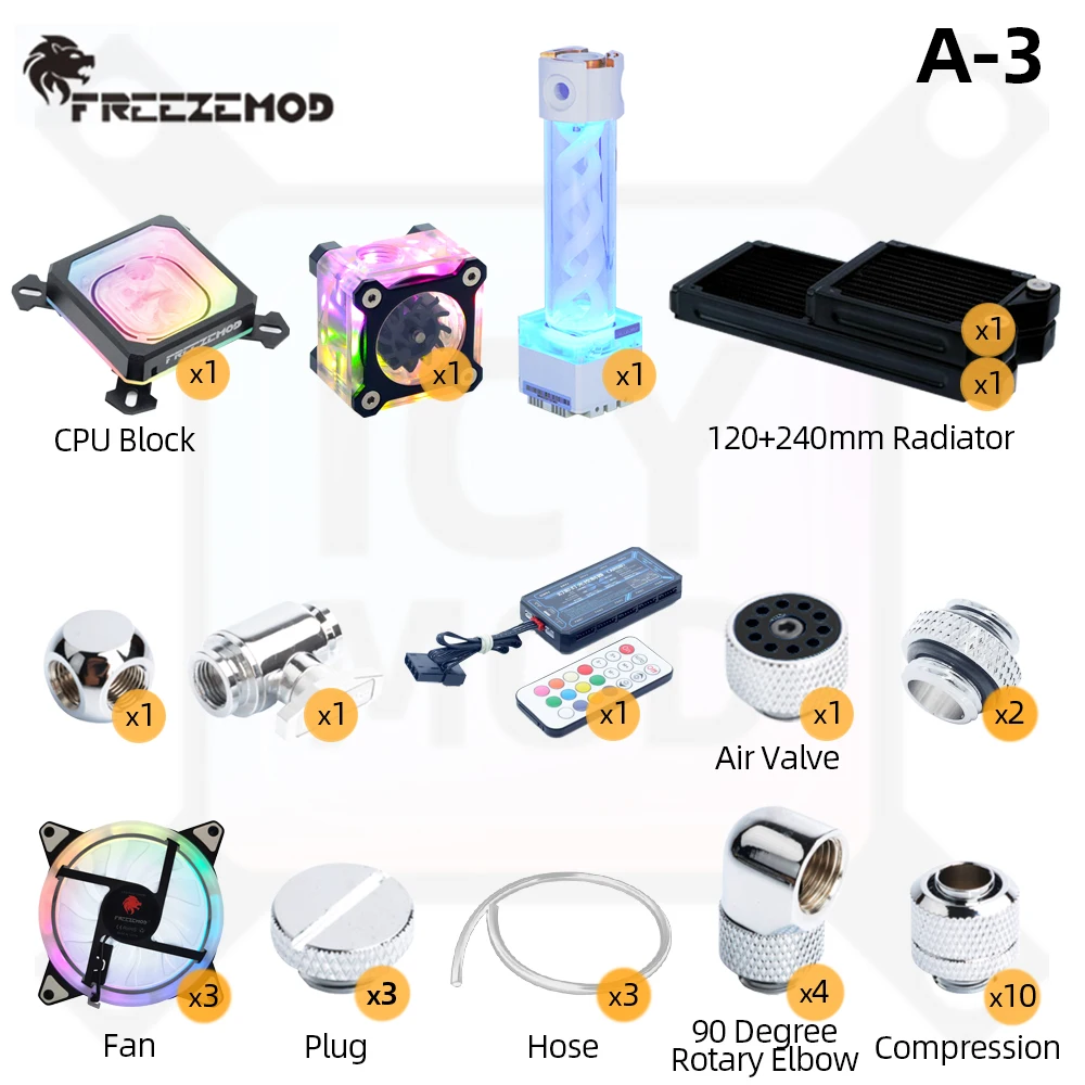 

Freezemod PC Water Cooling Kit Soft Tube Copper Radiator Host Pipe Liquid Cooling Set AIO Reservoir ARGB Aluminum CPU Cooler MOD