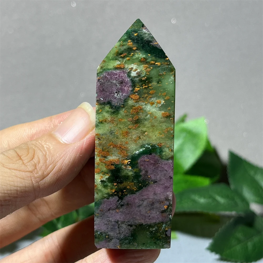 Natural Crystal Ruby Zoisite Emerald Tower Wand Point Quartz Stone  Minerals Spiritual Reiki Gemstone Ornaments Decoration Home