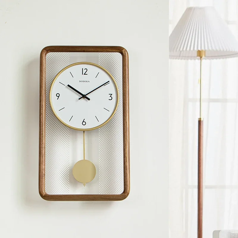 Solid Wood Nordic Wall Clock Living Room Pendulum Clocks Hall Modern Silent Wall Watch Simple Interior Decoration Accessories