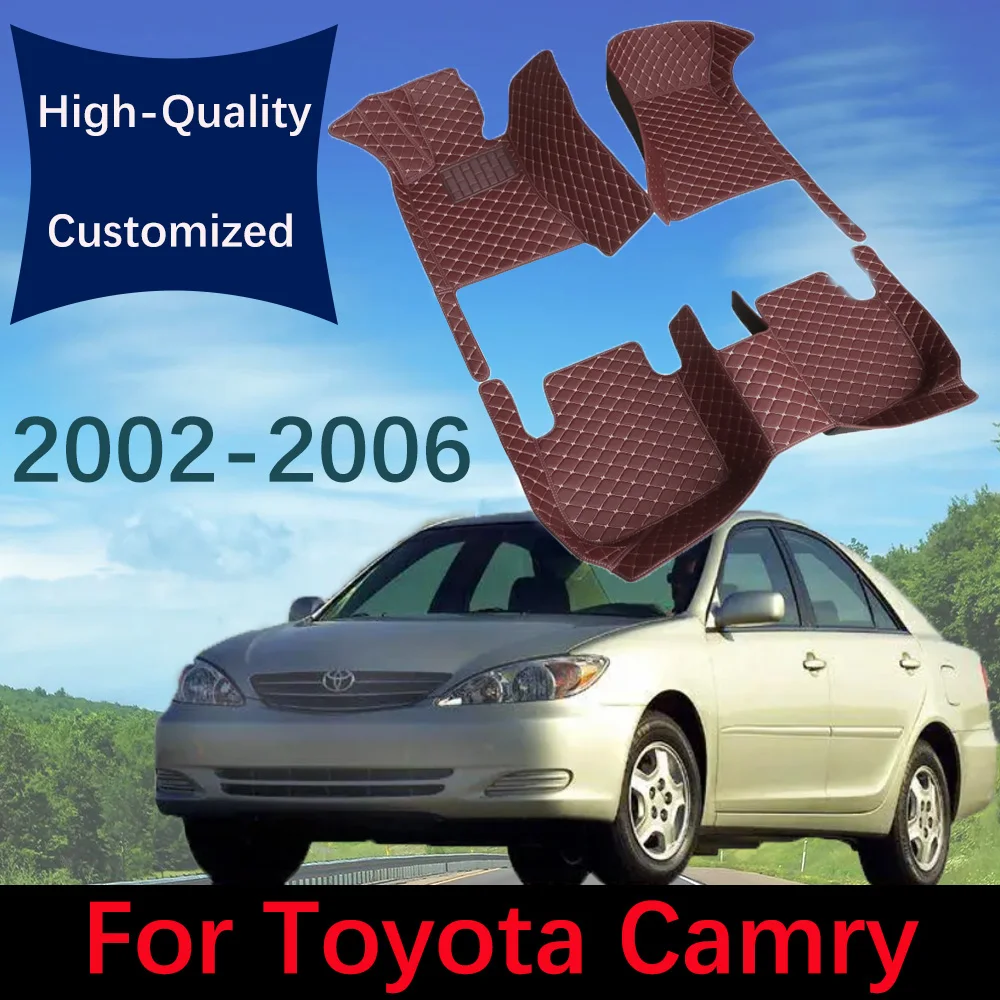 

Custom Leather Car Floor Mats For Toyota Camry Altis XV30 2002 2003 2004 2005 2006 Automobile Carpet Rugs Foot Pads