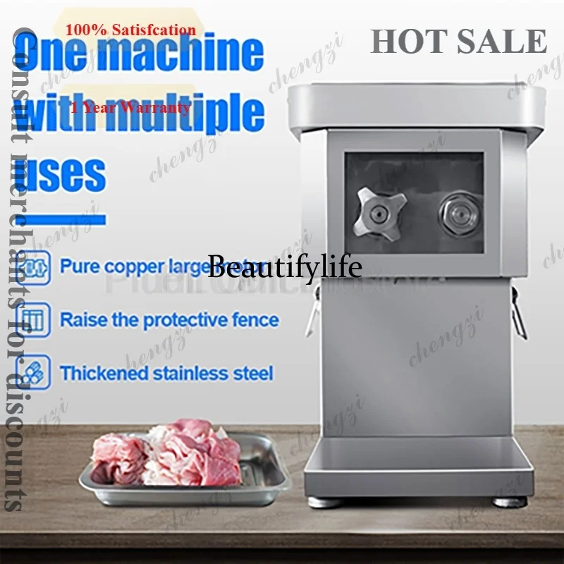 

A81 1100W Electric Meat Slicer Automatic Multi-function Vegetable Chopper Household Commercial Food Shredding Dicing Cutter Mach