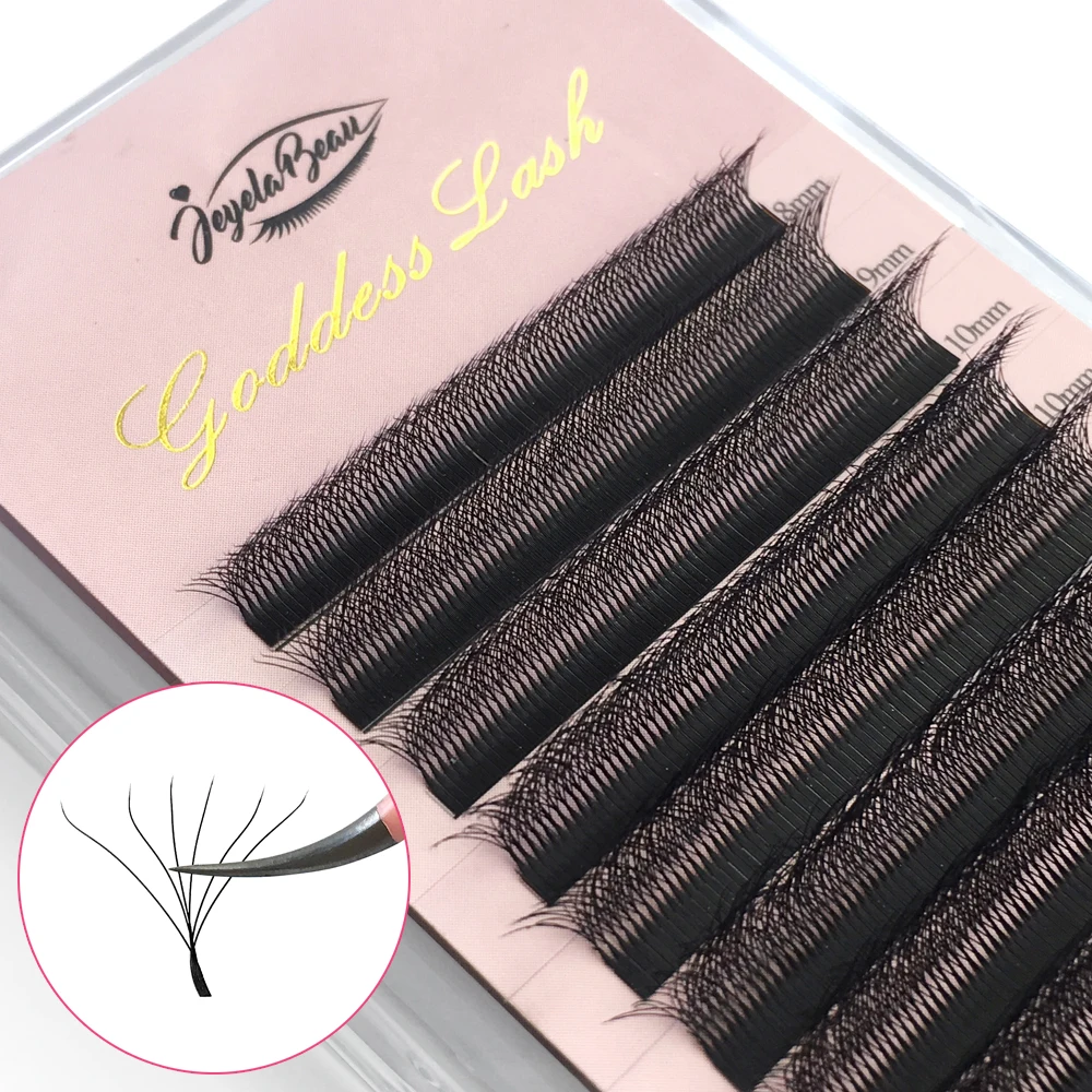 Goddess 6D W Shape Eyelash Extension Handmade Premade Volume Fans Clover W Style Lashes Faux Mink Soft Easy Faning Natural Lashe