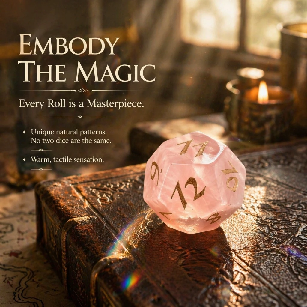 Spot Goods Natural Crystal D12 Dice Aventurine Rose Quartz Bloodstone Polyhedron Stone Dice Custom Font Symbol Pattern Logo