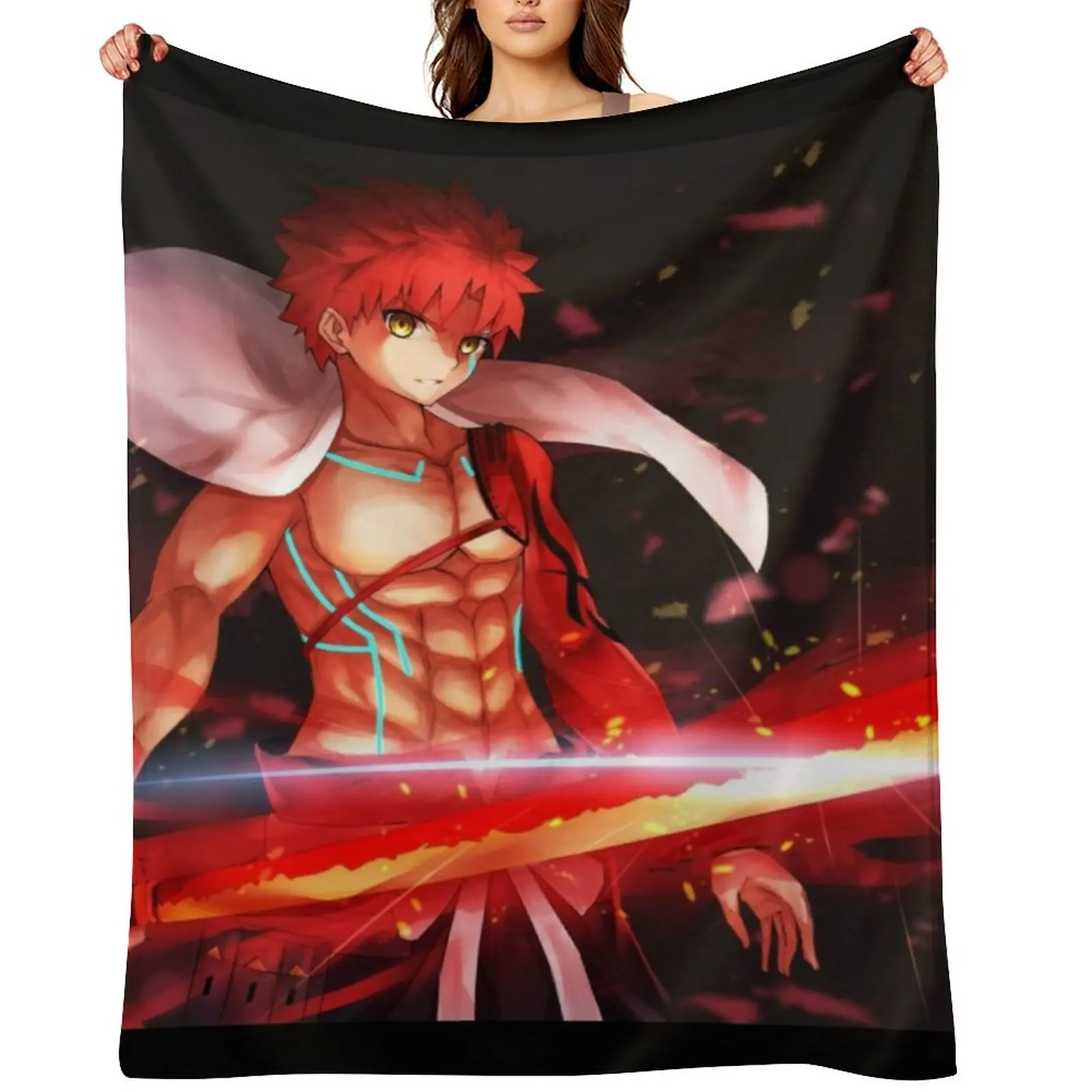 

Shirou Emiya Fate Stay Night Throw Blanket Flannels Furry Hairy Thins Blankets