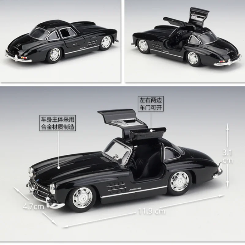 

WELLY 1:36 Mercedes Benz 300SL Vintage Car Simulation Alloy Car Model Power Back Car Boy Toy Collection Ornament Festival Gift