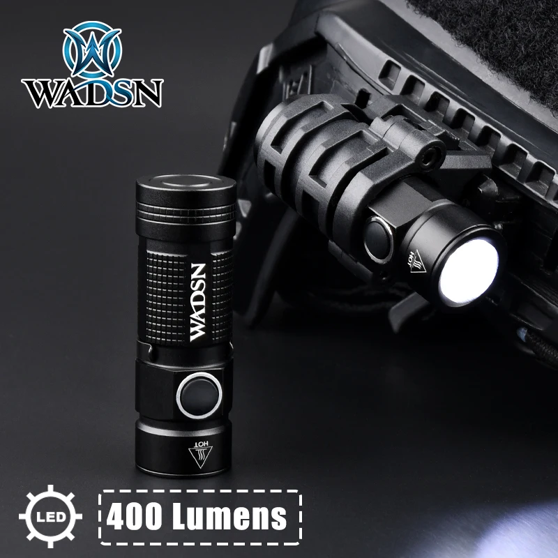 WADSN METAL High lumens Flashlight FAST Helmet Light LED Headlamp Tactical Outdoor Hunting EDC Portable Torch Rescue Lightings