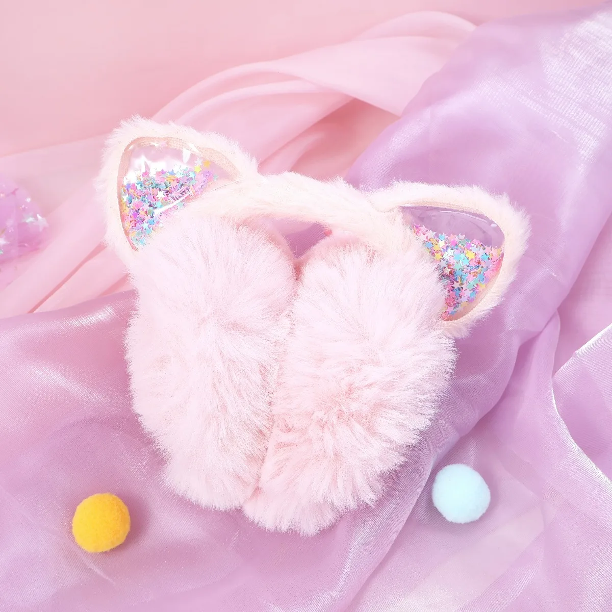 Cuffie per orecchie sfocate per orecchie di gatto per bambini Cuffie invernali calde e accoglienti per ragazze Scalda orecchie per climi freddi Accessorio per orecchie invernali per bambini carini