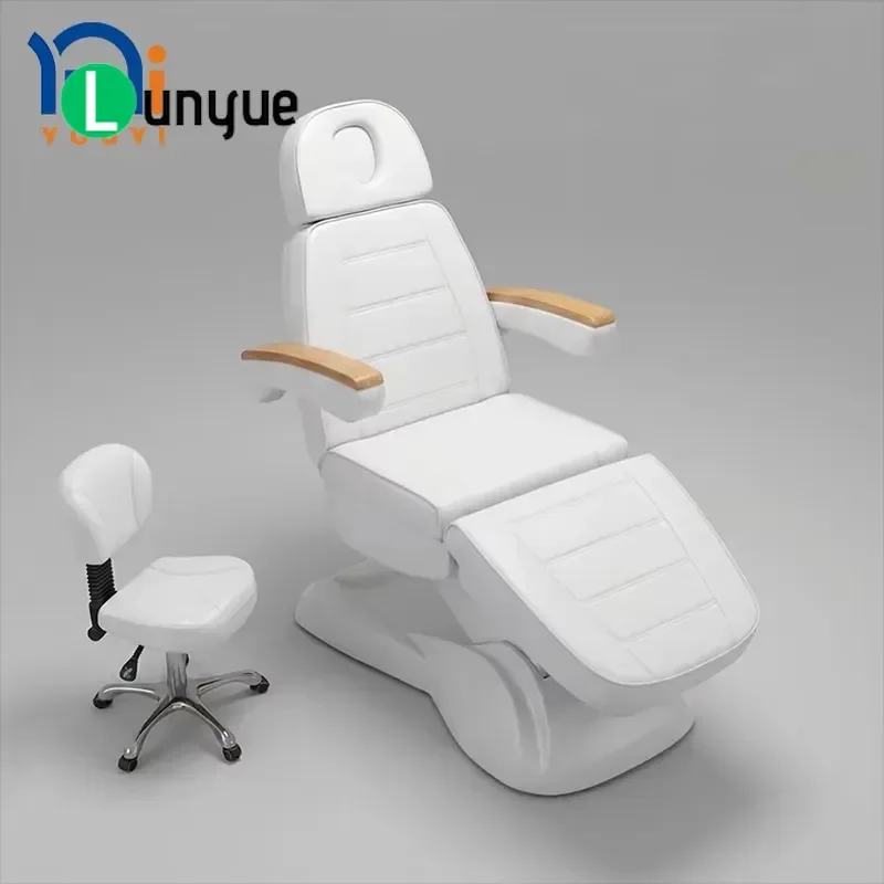 Electric Massage Bed Adjustable White Backrest Beauty Facial Spa Eyelash Treatment Table Comfortable Professional