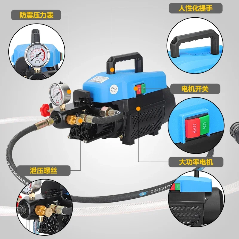 Electric pressure test pump 25/60kg portableDC-360A doublecylinder largeflowpressurechannel fire water pipe pressure measurement