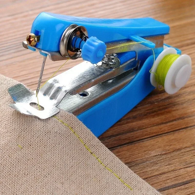 Handheld Sewing Machine Protable Outdoor Travel Clothes Fabrics DIY Stitchin Sew Tool Mini Manual Stitch Needlework Machine